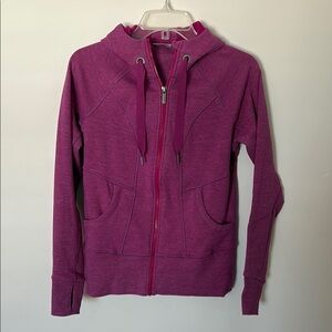 Athleta Purple Zippered Sweatshirt Hoodie